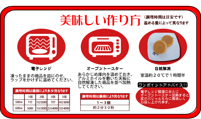 今川焼きのお召し上がり方