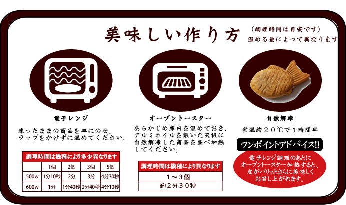 たい焼きのお召し上がり方