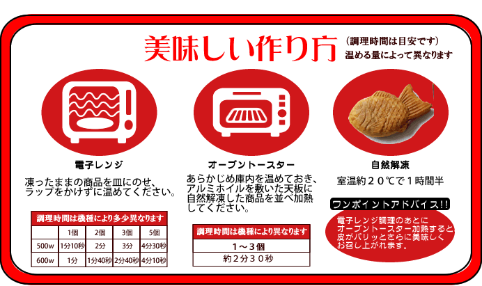たい焼きのお召し上がり方